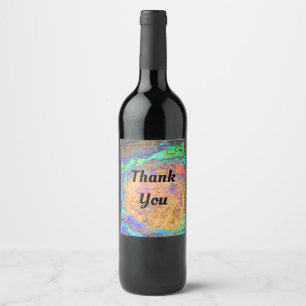 Thank You Mosaic Tile Abalone Shell Appreciation Wine Label