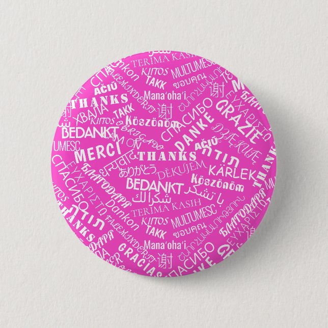 Thank You ! - Multi Language - International World 2 Inch Round Button (Front)
