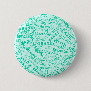Thank You ! - Multi Language - International World 2 Inch Round Button