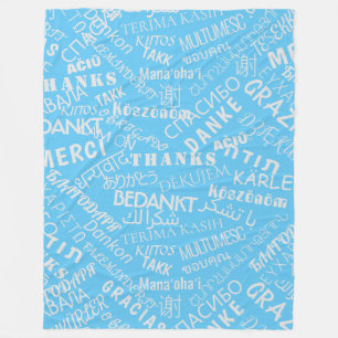 Thank You ! - Multi Language - International World Fleece Blanket