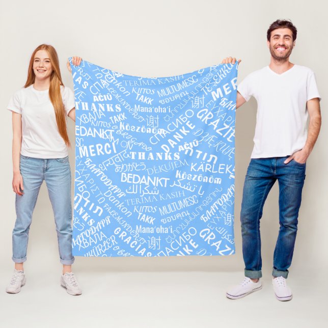 Thank You ! - Multi Language - International World Fleece Blanket (In Situ)