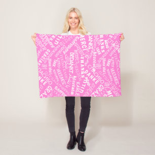 Thank You ! - Multi Language - International World Fleece Blanket