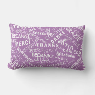 Thank You ! - Multi Language - International World Lumbar Pillow