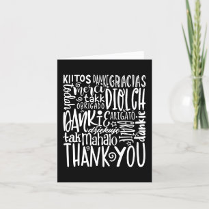 Thank You Multi Language White Text on Black
