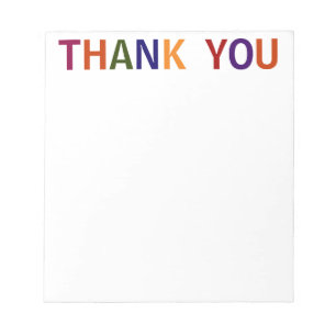 Thank You Multicolored 5.5 x 6 Notepad