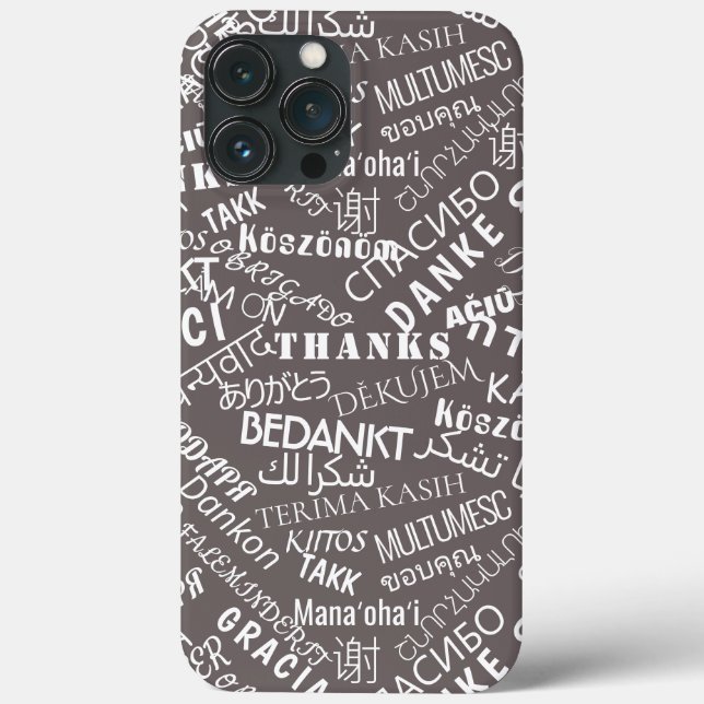 Thank You Multilingual Text iPhone Case (Back)