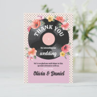 Thank You Music Record Wedding Floral 1950s Flower