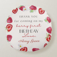 Thank You My Berry First Birthday Cute Strawberry