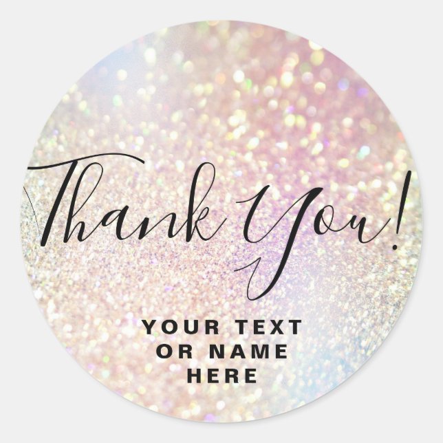 Thank You Name 16th Bridal Birthday Anniversary Classic Round Sticker (Front)