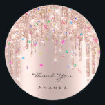 Thank You Name 16th Bridal Rose Glitter Confetti Classic Round Sticker<br><div class="desc">This is simply a modern tool that helps you to attract clients to your business and make your business grow Any other question,  please let me know. More ideas about how to develop your business and make you grow fast
Have a special day! 
FlorenceK design</div>