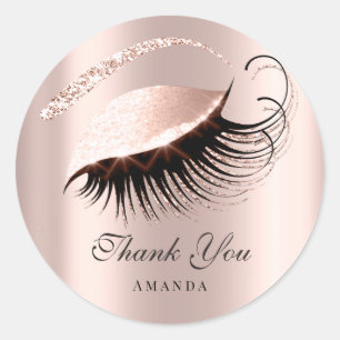 Thank You Name 16th Bridal Rose Glitter Eyes Classic Round Sticker
