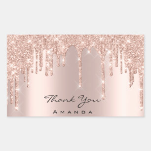 Thank You Name 16th Bridal Rose Gold Spark Sticker
