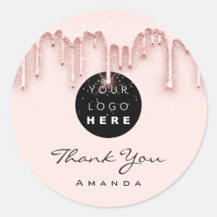 Thank You Name Makeup Artist Skinny  Rose. Logo Classic Round Sticker