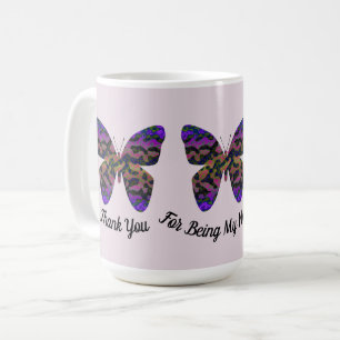 Thank You Nanny Appreciation Bright Butterfly Coffee Mug
