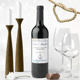 Thank You #Nautical Anchor #Wedding Event #Florida Wine Label