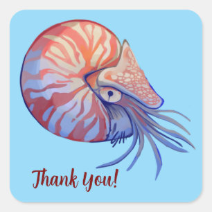 Thank You Nautilus Square Sticker