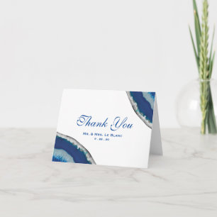 Thank You   Navy Blue Wedding Agate Photo