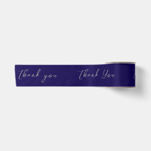 Thank You Navy Ribbon Satin Ribbon