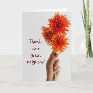 Thank You Neighbour,Custom Flower Garden Floral Card