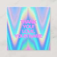 Thank You neon holographic unicorn pink text name