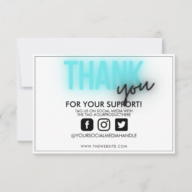 Thank you Neon Sign Trendy Custom Media Insert (Front)