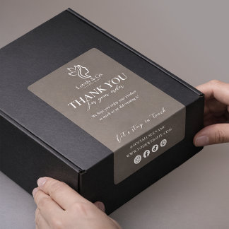 Thank You Neutral Beige Beauty Shipping label