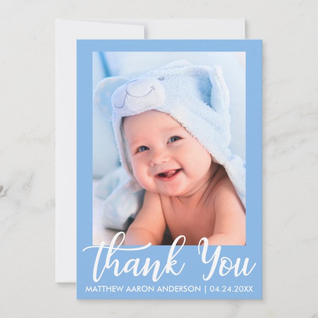 Thank You New Baby Blue Card (Front)