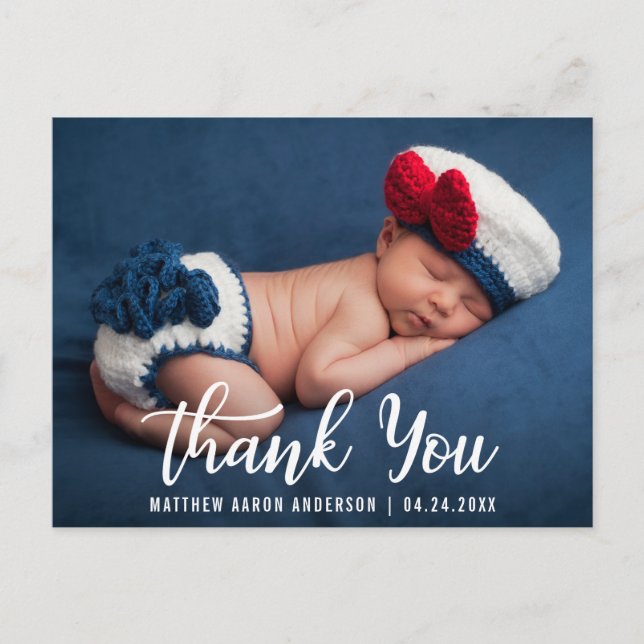Thank You New Baby Modern Postcard (Front)
