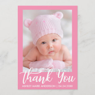 Thank You New Baby Pink Card