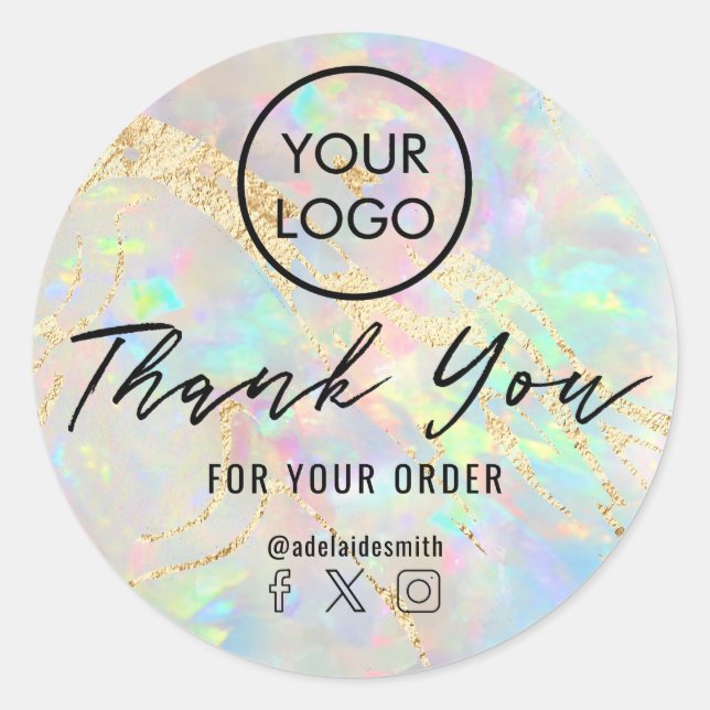 thank you new opal   classic round sticker (Front)