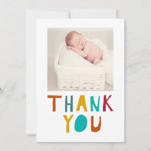 Thank you Newborn Baby Shower Cute Typography Card