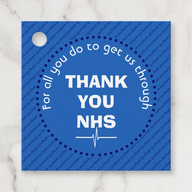 THANK YOU NHS Custom Favour Tags (Front)