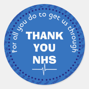 THANK YOU NHS Customizable Supporter Classic Round Sticker
