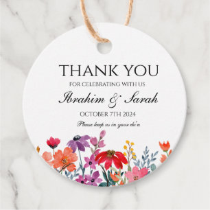 Thank You nikah muslim wedding favour floral  Tags