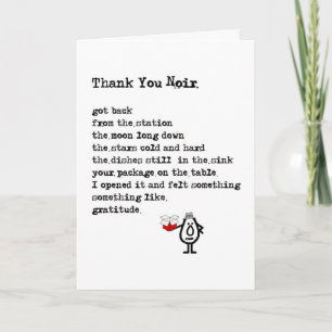 Thank You Noir - a funny thank you poem Card