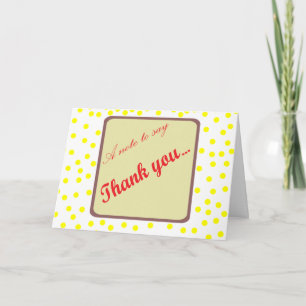 Thank you note card