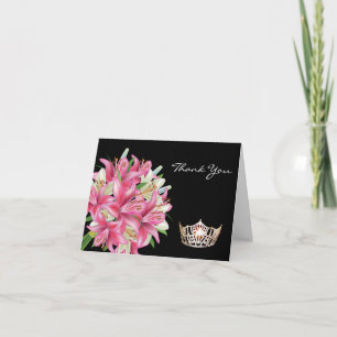 Thank You Note Card-Crown & Lillies Card