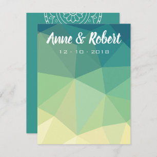 Thank you note card in green yellow mandala