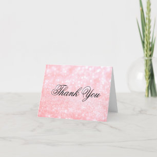 Thank You Note Card - Lit Pink Glit Fab