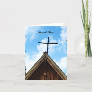 Thank You Note Card, Old Church, Blank Inside Card