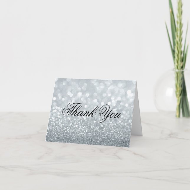 Thank You Note Card - Silver Lit Fab (Front)