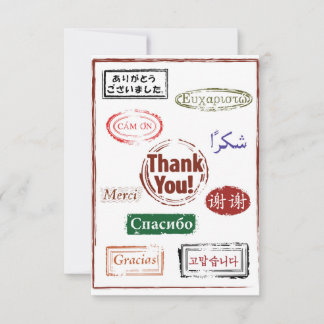 Thank You Note Card - Thank You in Many Languages