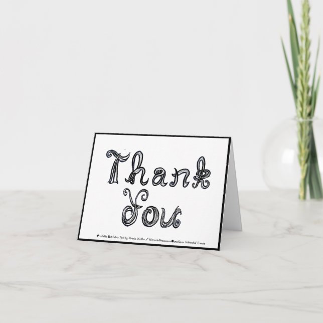 Thank You Note Fabric Font Letters Card (Front)