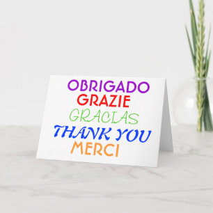 Thank you Note In Different Languages Card