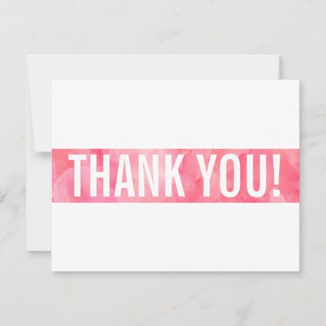 THANK YOU NOTE modern bold block coral pink gold (Front)