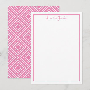 THANK YOU NOTE modern simple name candy pink