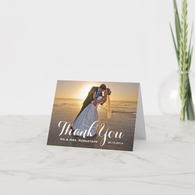 Thank You Note | Simple Wedding Photo Card (Front)