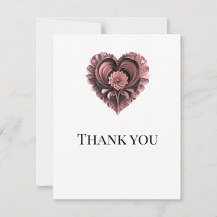 Thank You Note Wedding with Elegant Heart Design Card