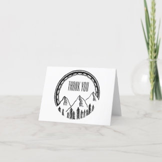 Thank you note with mountains and border card