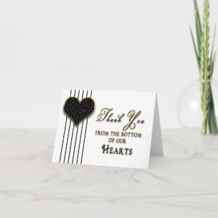 THANK YOU NOTECARDS - BLACK/GOLD HEART